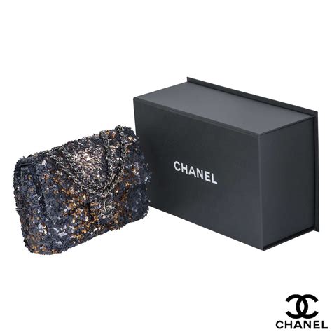 chanel white sequin bag